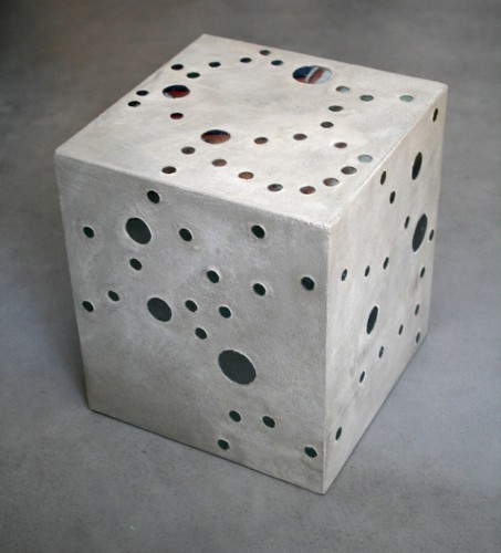 Cube en béton ciré et mosaique Flore Molinaro